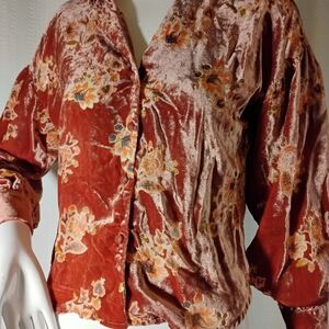 Broadway Thirty Floral Velvet Women Size M 38